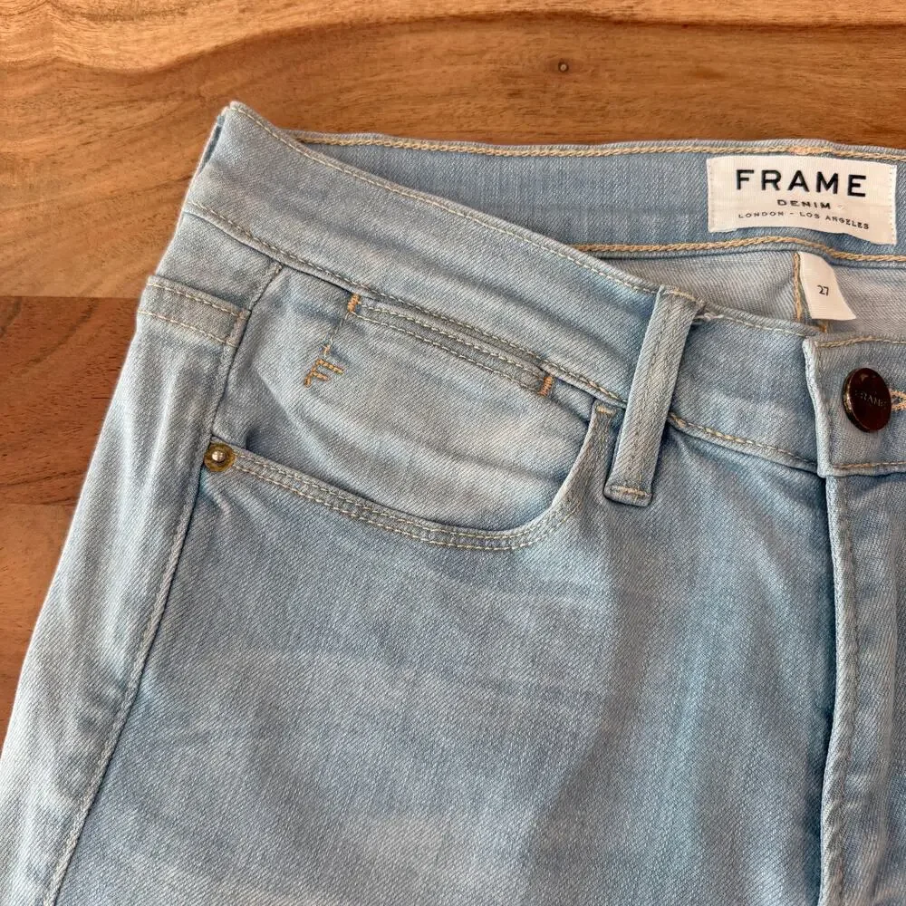 FRAME Denim x REVOLVE | 27W x 34L | Le High Flare in Surfview Light Blue Jeans - Picture 6 of 10